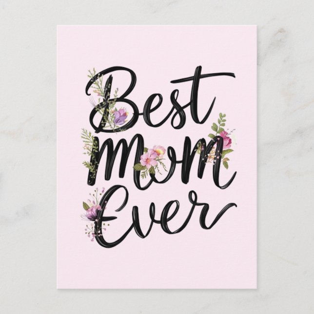 Carte Postale Meilleure maman jamais création florale  (Devant)