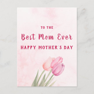 Carte Postale Meilleure Maman Jamais Rose Pâle Floral Fête des M
