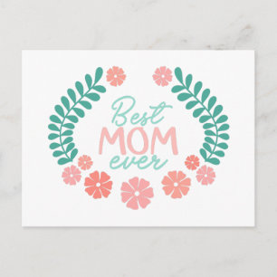 Carte Postale Meilleure maman qui soit texte dans un cadre flora