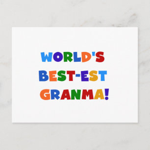 Carte Postale Meilleure Mémé du Monde Couleurs Vives