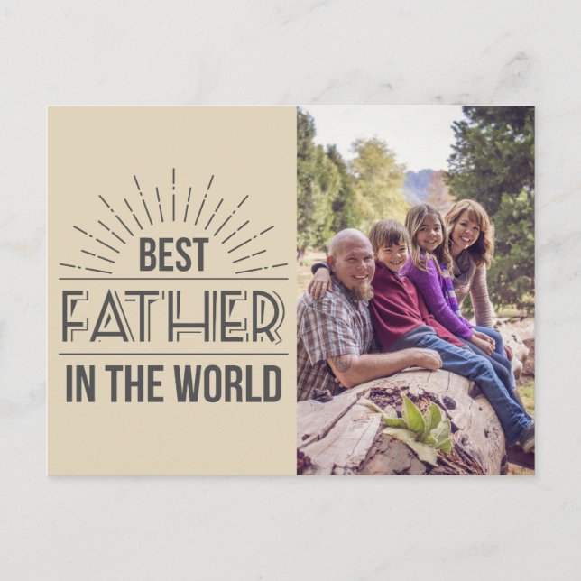 Carte Postale Meilleure photo de fête des pères papa (Devant)