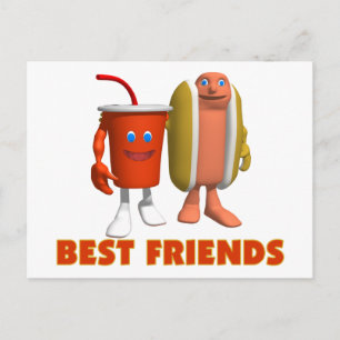 Carte Postale Meilleurs amis Hot Dog & Soda