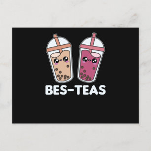 Carte Postale Meilleurs Thés - Bubble Tea Kawaii Boba Tea Love