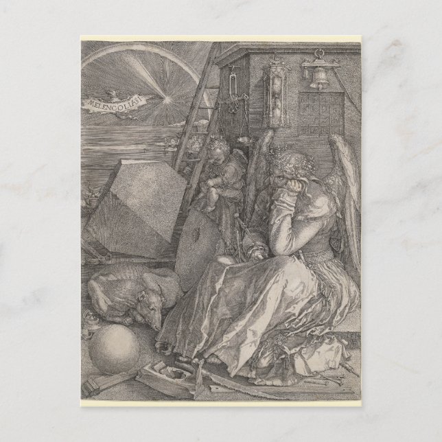 Carte Postale Melancholia I, Engraving par Albrecht Durer (Devant)