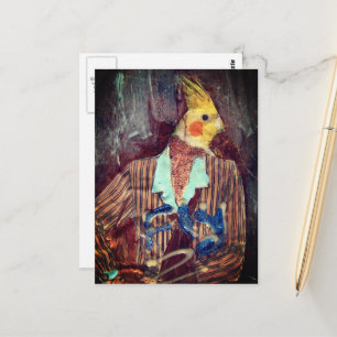 Carte Postale Mélange de médias pour oiseaux volants