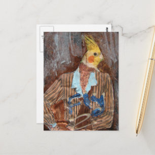 Carte Postale Mélange de médias pour oiseaux volants