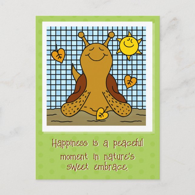 Carte Postale Mélange Escargots Soleil Et La Mosaïque De Feuille (Devant)