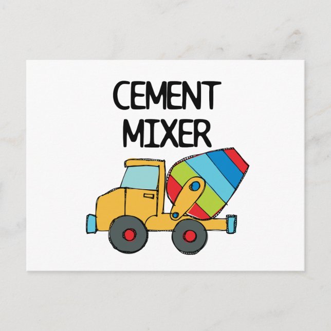 Carte Postale Mélangeur de ciment coloré (Devant)