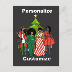 Carte Postale Melanin Christmas Black Sista Personnaliser Person
