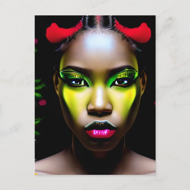 Carte Postale Melanin de la reine noire Sista beautif afro-améri (Devant)