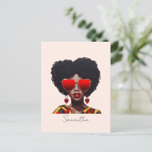 Carte Postale Melanin Magic : Black Queen Rocking Heart Shades