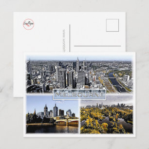 Carte Postale Melbourne - Australie - Mosaïque -