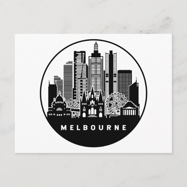 Carte Postale Melbourne Australie Skyline (Devant)