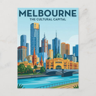 Carte Postale Melbourne Australie Skyline Voyage