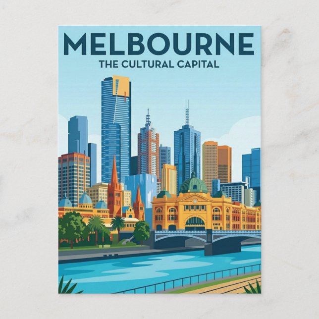 Carte Postale Melbourne Australie Skyline Voyage (Devant)