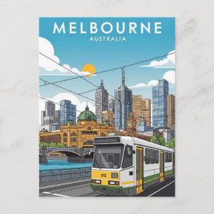 Carte Postale Melbourne Australie Skyline Voyage