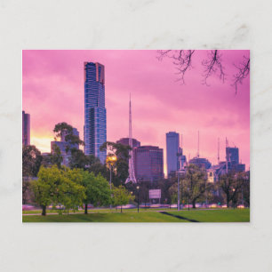 Carte Postale Melbourne City Jolie en rose
