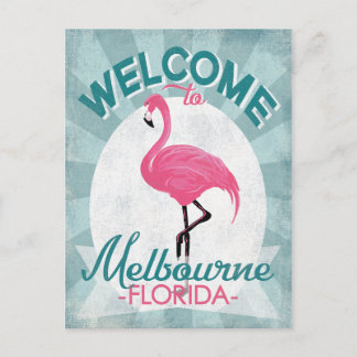 Carte Postale Melbourne Floride Flamant Rose Rétro