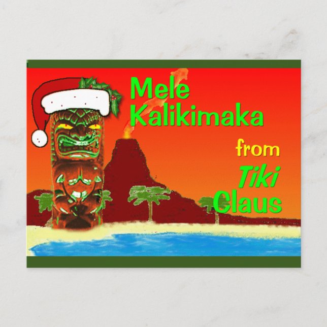 Carte Postale Mele Kalikimaka de Tiki Claus (Devant)