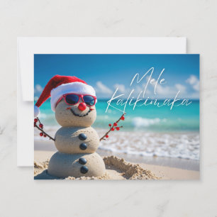 Carte Postale Mele Kalikimaka Joyeux style de plage de l'île Chr