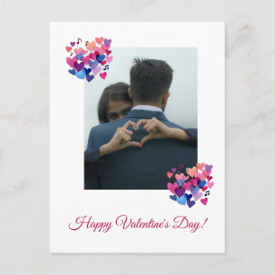 Carte Postale Mélodie de cœur à l'aquarelle pour la Saint-Valent