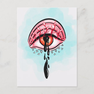 Carte Postale Melting Oeil Psychédélique Pastel Goth Art