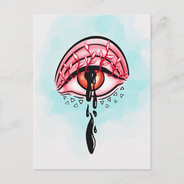 Carte Postale Melting Oeil Psychédélique Pastel Goth Art (Devant)