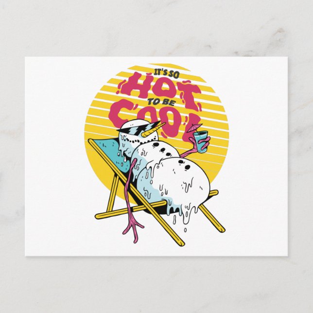 Carte Postale Melting Snowman tellement chaud pour être cool (Devant)