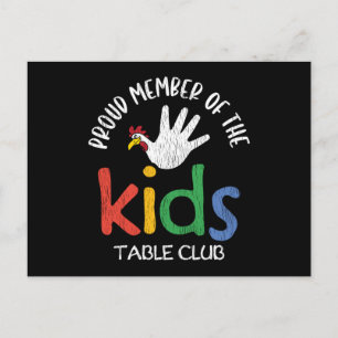 Carte Postale Membre fier du club de la table des enfants, drôle
