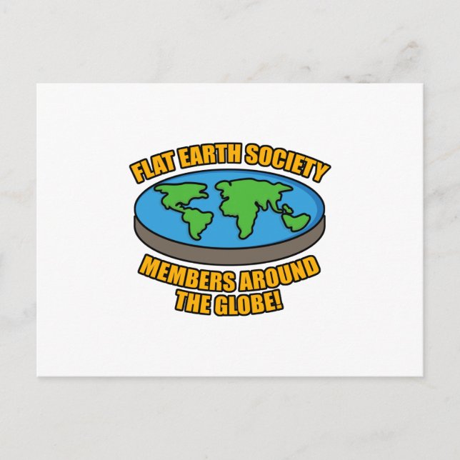 Carte Postale Membres de la société Terre plate (Devant)