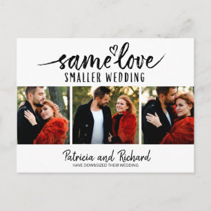 Carte Postale Même amour Cœur mignon Réduction de mariage 3 Phot