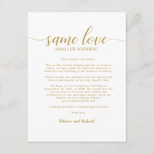Carte Postale Même amour, mariage plus petit, réduction de maria