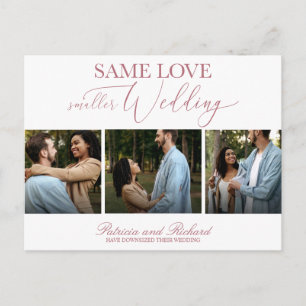 Carte Postale Même amour Mariage réduit Simple Élégant 3 Photo