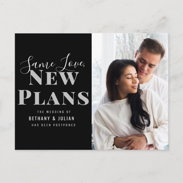 Carte Postale Même amour, nouveaux plans changement de date mari (Devant)