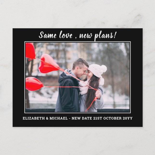 Carte Postale Même amour Nouveaux plans Enregistrer Date BUDGET  (Devant)