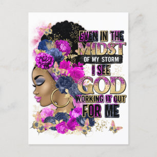 Carte Postale Même Au Milieu De Ma Tempête, Je Vois Dieu L'Agir