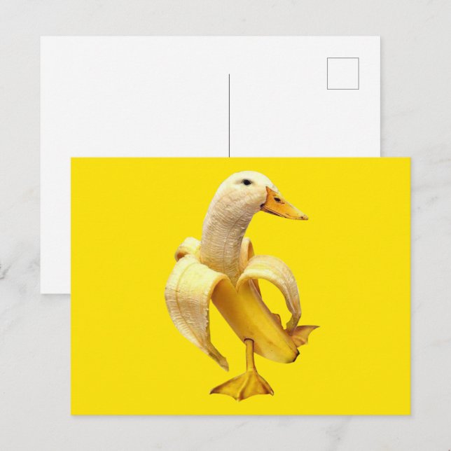 Carte postale Mème Canard Banane (Devant / Derrière)