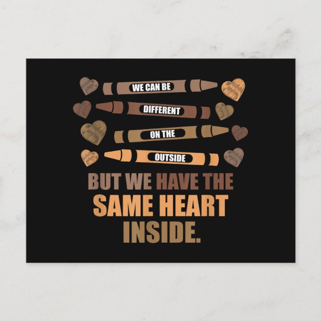 Carte Postale Même coeur Noir Mois d'Histoire Africaine Américai (Devant)