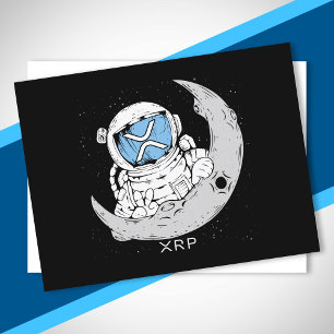 Carte Postale Mème de crypto XRP Cryptomonnaie Cute Astronaut Mo