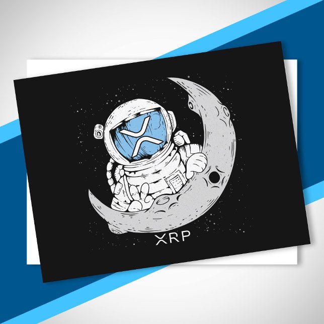 Carte Postale Mème de crypto XRP Cryptomonnaie Cute Astronaut Mo (Créateur téléchargé)