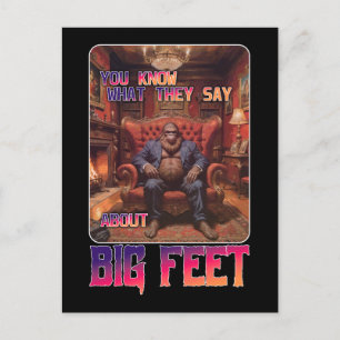 Carte Postale Mème de pieds Bigfoot amusant
