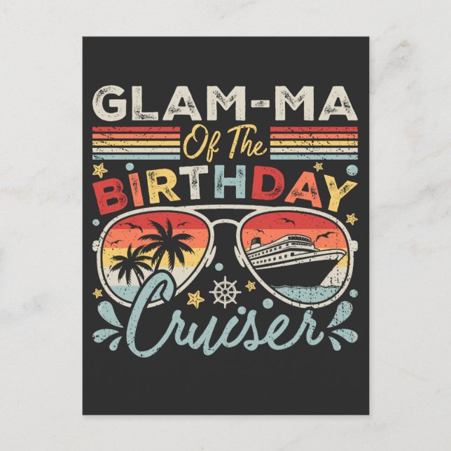 Carte Postale Mémé du bateau de vacances d'anniversaire (Devant)