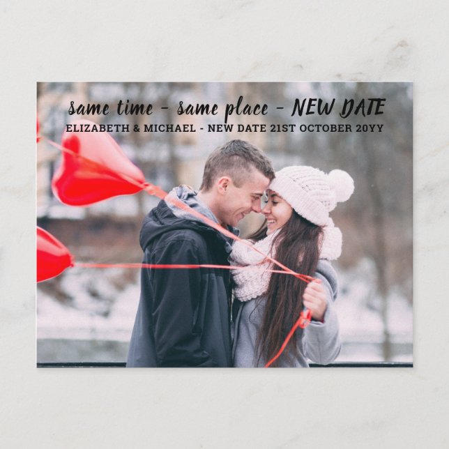 Carte Postale Même heure NOUVEAU DATE BUDGET Mariage photo (Devant)