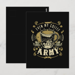 Carte Postale Même mon café est plus fort que l'armée