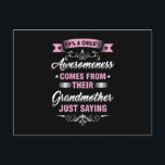Carte Postale Mémé Nana Mamie Drôle Cadeau Familial Mamie 99<br><div class="desc">Notre "Mémé Nana Mamie Drôle Cadeau Familial Mamie 99% L'Awésomeness d'un enfant vient de leur grand-mère" est la conception d'œuvre d'art parfaite pour grand-mère et grands-mères. Idée de cadeau génial pour Noël,  Anniversaires et toutes les occasions.</div>