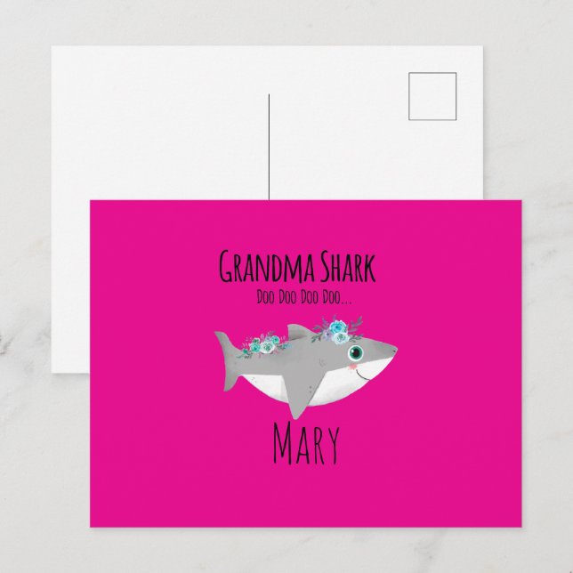 Carte Postale Mémé Requin personnalisée Doo Doo Doo (Devant / Derrière)