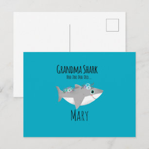 Carte Postale Mémé Requin personnalisée Doo Doo Doo