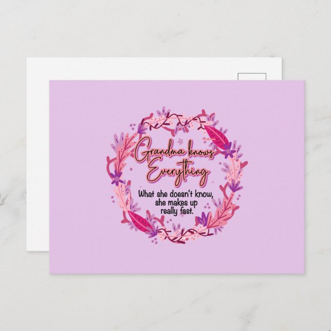 Carte Postale Mémé sait tout (Devant / Derrière)