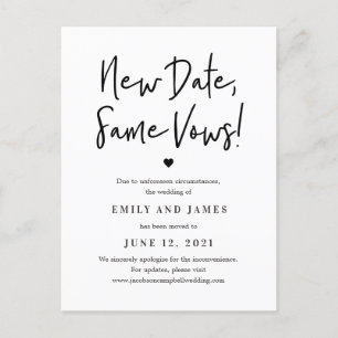 Carte Postale Même Vows ÉDITABLE COULEUR Modifier La date