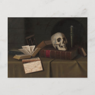 Carte Postale Memento Mori "À cette faveur" par William Harnett